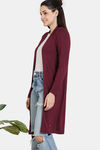Zivame Light Jaspe Knit Poly Shrug - Windsor Wine — thumbnail 3